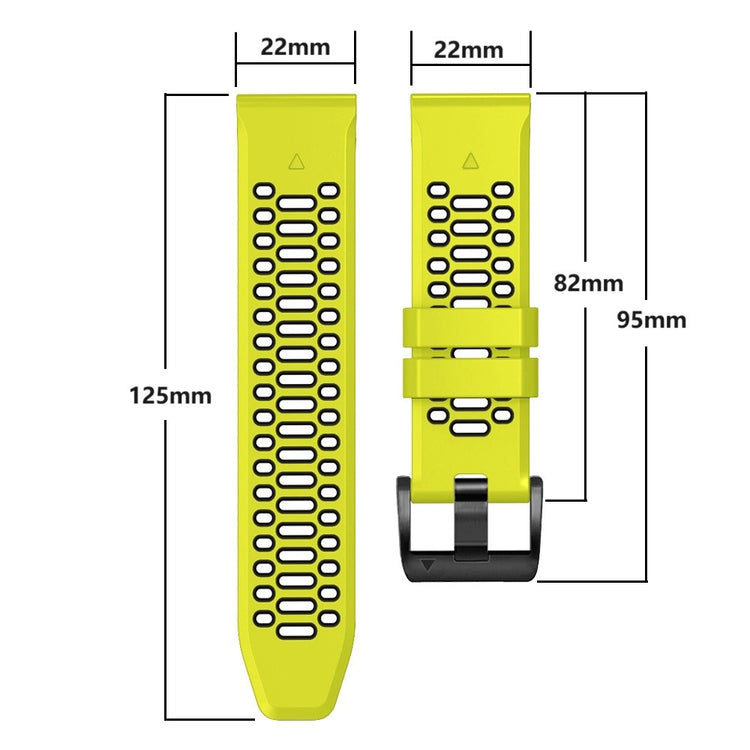 Garmin Fenix 7 / 7 Pro Silicone Watch Strap 22mm Dual Color Band with 3 Rows Holes - Mist Grey+Orange#serie_11