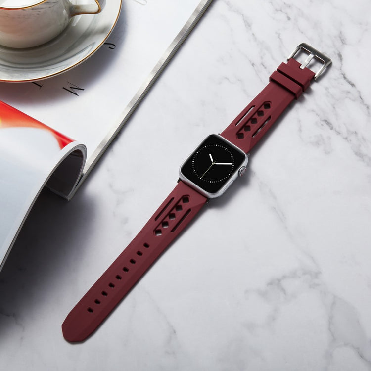 Apple Watch Series 49mm - 45mm - 44mm - 42mm Silicone Watch Band Hollow - Wine Red#serie_1