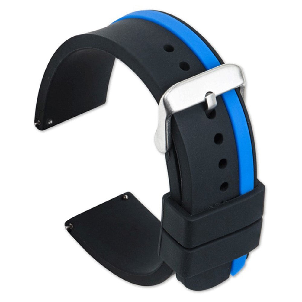 Huawei Watch GT 2 / 3 / 3 Pro / Samsung Galaxy Watch6 Classic Replacement Strap Dual-Color Silicone Watch band  - Black / Blue#serie_1