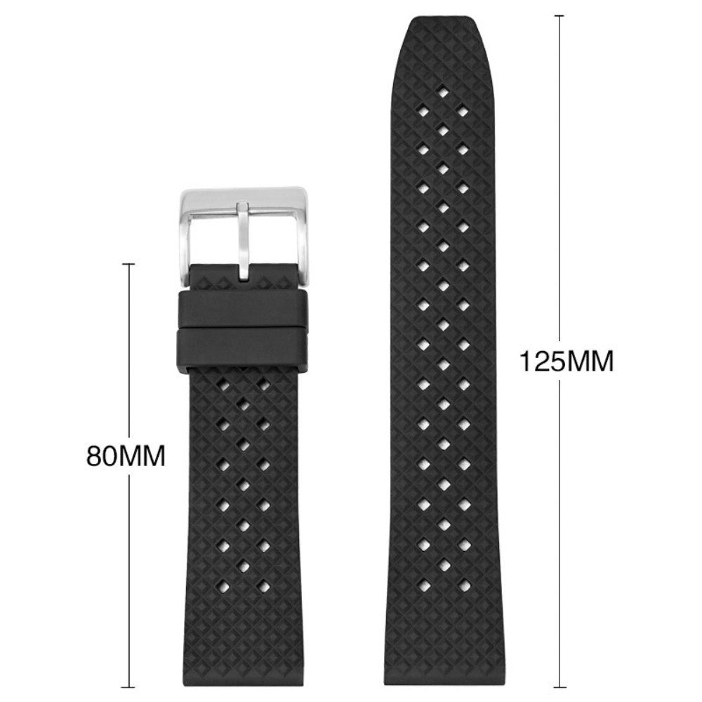 Huawei Watch GT 3 42mm / GT 3 Pro 43mm Watch Strap 20mm Fluorubber Wrist Band - Orange+Silver Buckle#serie_6