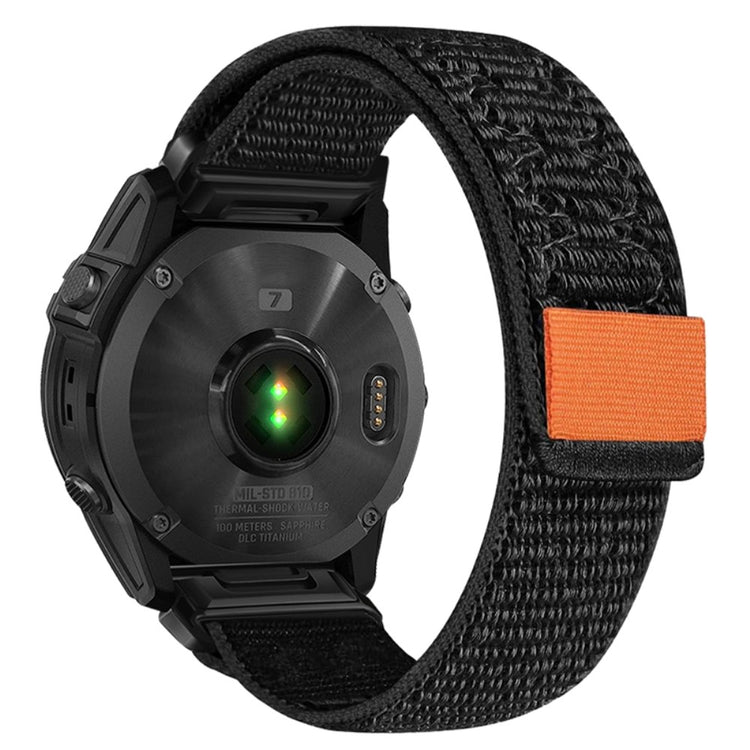 Garmin Tactix 7 Pro / Fenix 7X / 6X Pro / 5X Plus Universal Watch Strap Nylon Wrist band 26mm - Black+Orange#serie_2