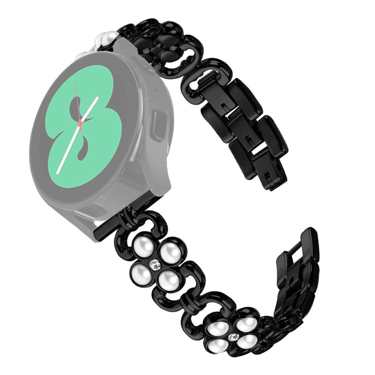 Garmin Vivomove 3 / GarminMove 3 Stainless Steel Strap Four Leaf Clover Watch band with Pearl Decor - Black#serie_1