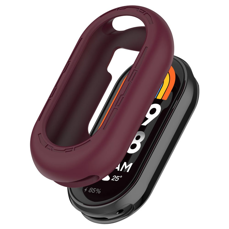 Xiaomi Mi Band 9 / 9 NFC Silicone Cover Watch Frame Case Cover Edge Protector - Wine Red#serie_8