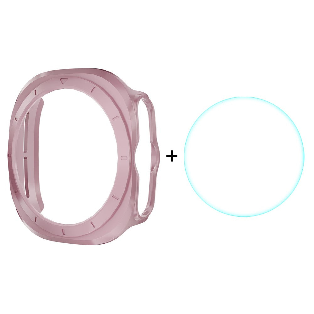 ENKAY HAT PRINCE Samsung Galaxy Watch Ultra 47mm Case Bump Resistant Watch Cover with 0.2mm 9H Screen Film - Pink#serie_2