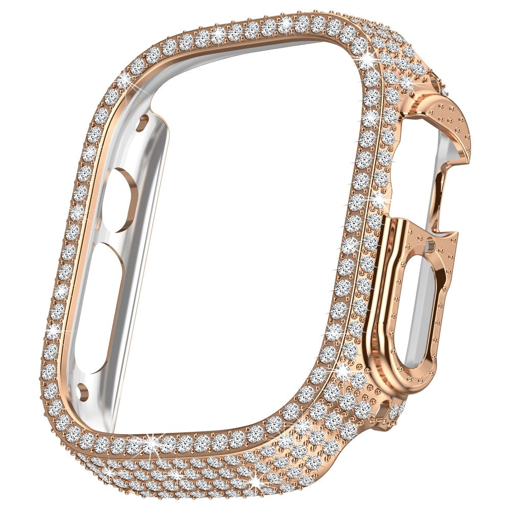 Apple Watch Ultra 2 / Ultra 49mm Bump Resistant Watch Case Rhinestone Decor Hollow Watch Frame - Rose Gold#serie_4