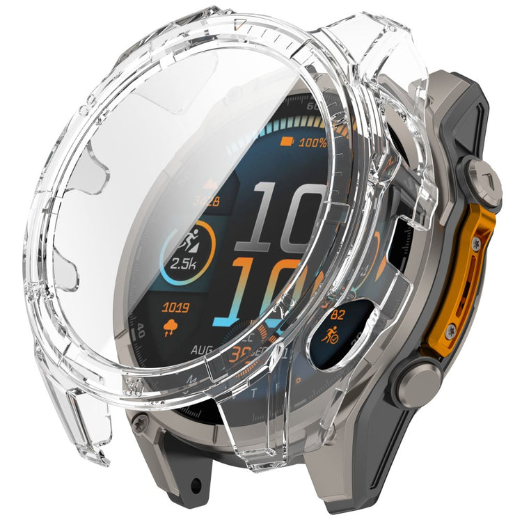 Garmin Fenix 8 MIP Solar 51mm Case Scale Design Hard PC All Around Watch Cover with Tempered Glass Film - Transparent#serie_8
