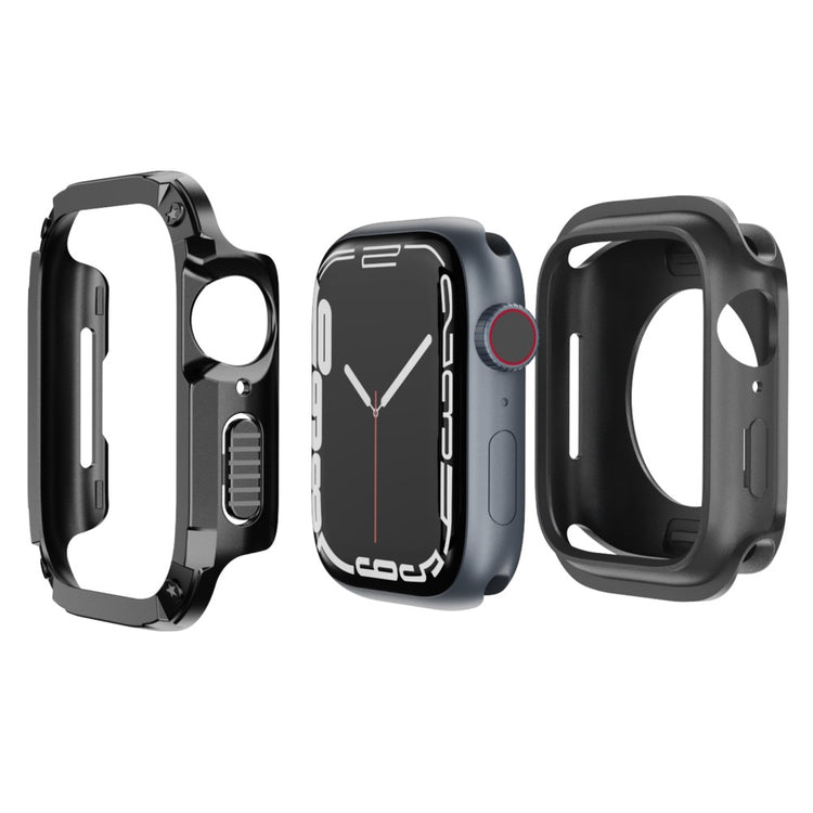 Watch Case Set Apple Watch Series 10 42mm Hard Bump Resistant and Flexible Watch Frame Cover Combo - Black#serie_1
