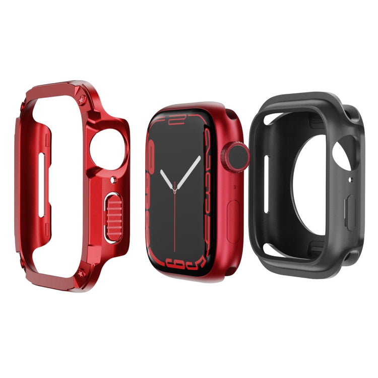 Watch Case Set Apple Watch Series 10 42mm Hard Bump Resistant and Flexible Watch Frame Cover Combo - Red#serie_2