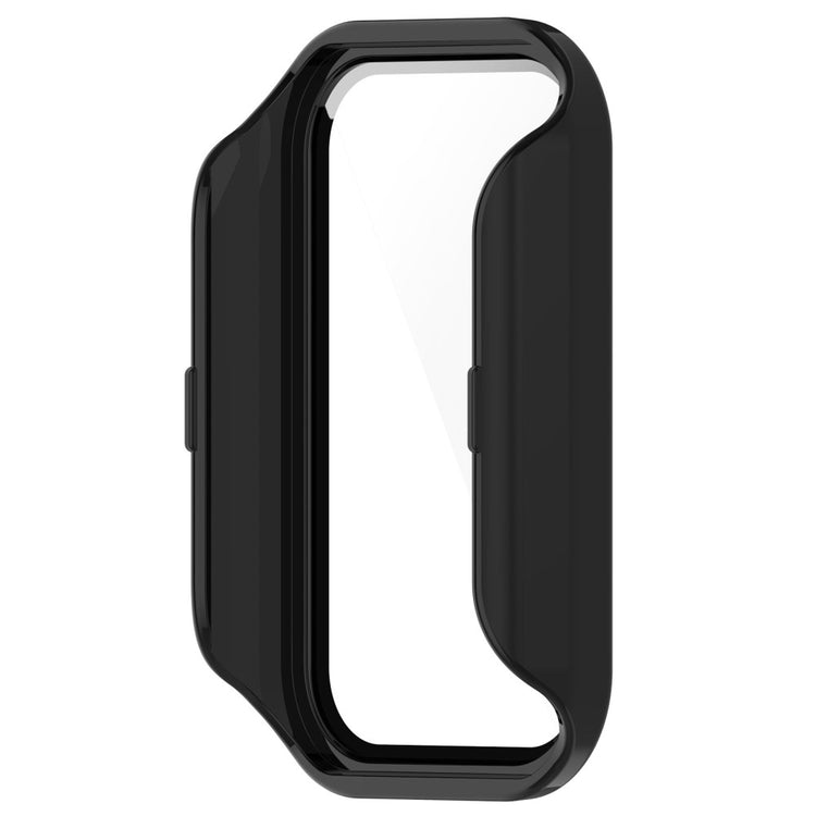 Super Godt Universal Cover med Skærmbeskytter i Silikone og Glas passer til Xiaomi Smart Band 8 Active / Xiaomi Redmi Band 2 - Sort#serie_1