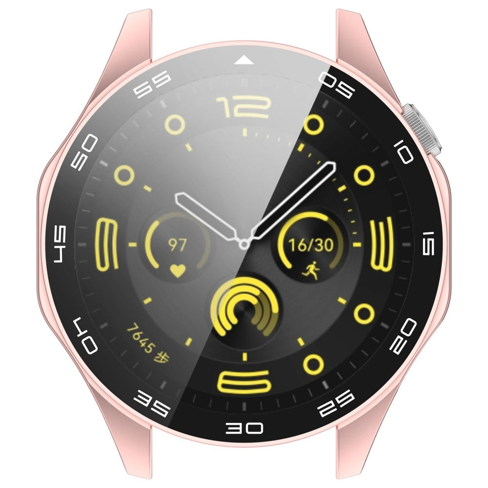 Huawei Watch GT 4 46mm Watch Case Tempered Glass Screen Protector Frame Cover with Dial Plate - Silver - Pink#serie_4