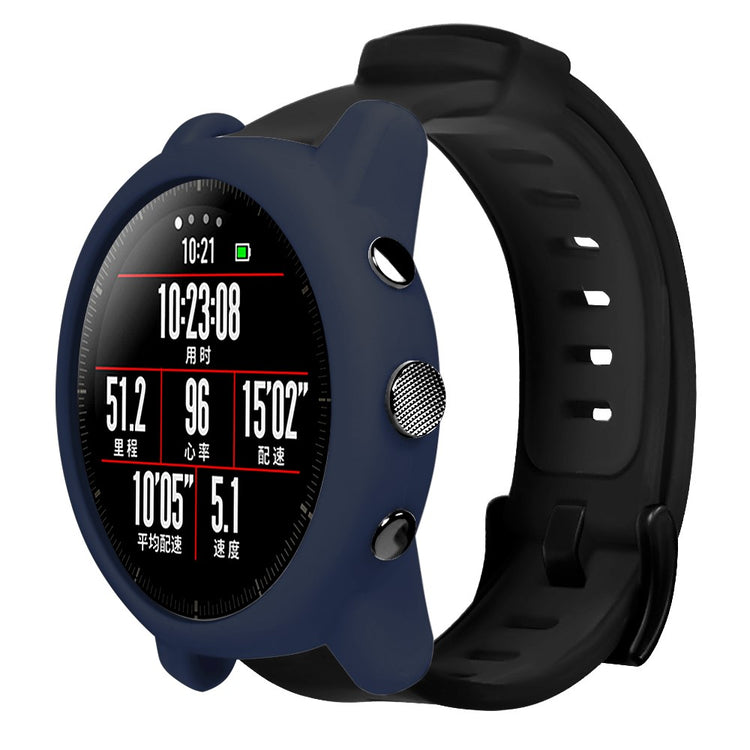 Beskyttende Silikone Bumper passer til Amazfit Stratos 2 \ 2s - Blå#serie_8