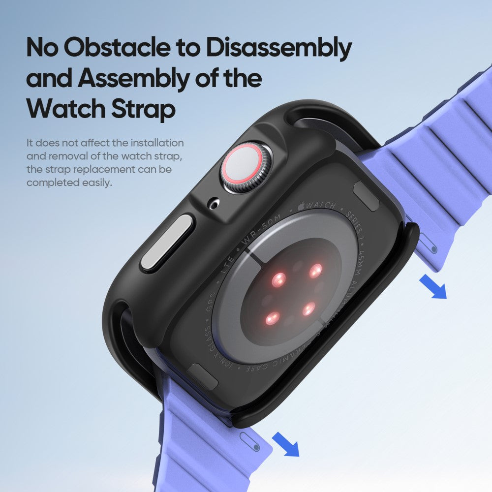 Mega Fed Silikone Cover passer til Apple Smartwatch - Sort#serie_2
