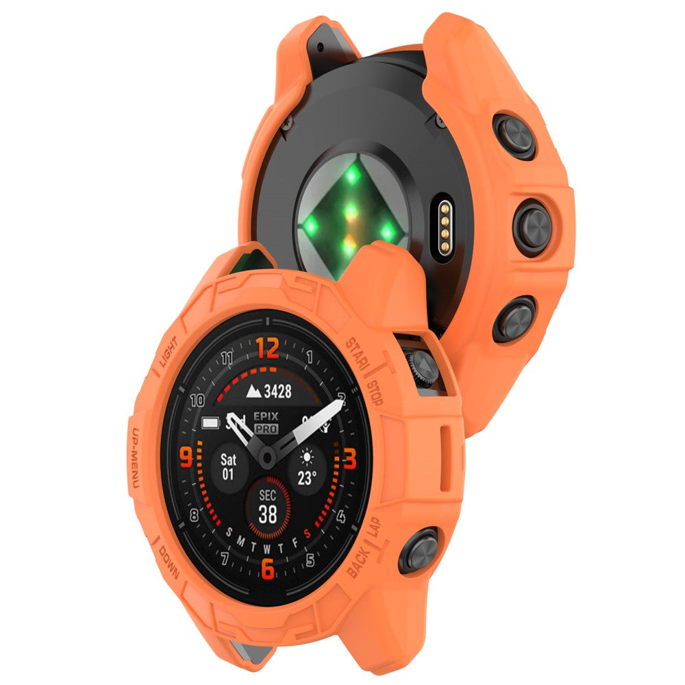 Beskyttende Silikone Bumper passer til Garmin Quatix 7 Pro - Orange#serie_1