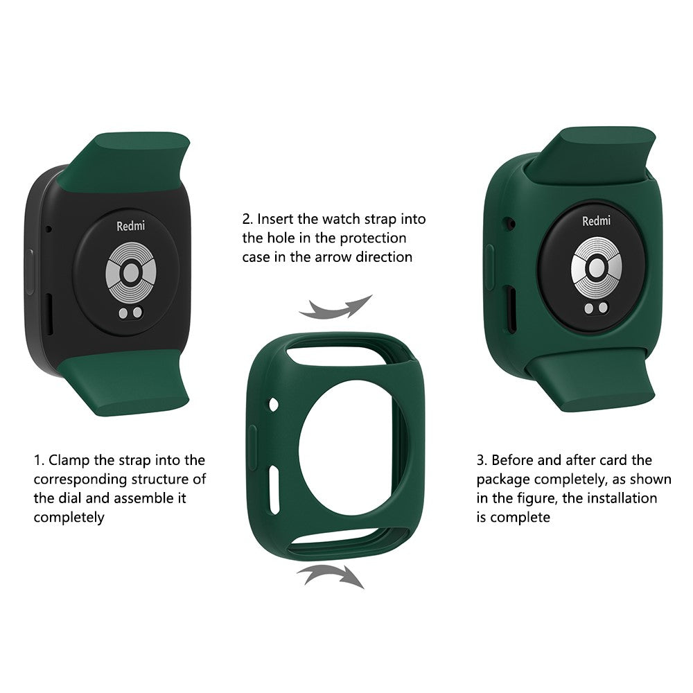 Rigtigt Fint Silikone Cover passer til Xiaomi Redmi Watch 3 - Grøn#serie_10