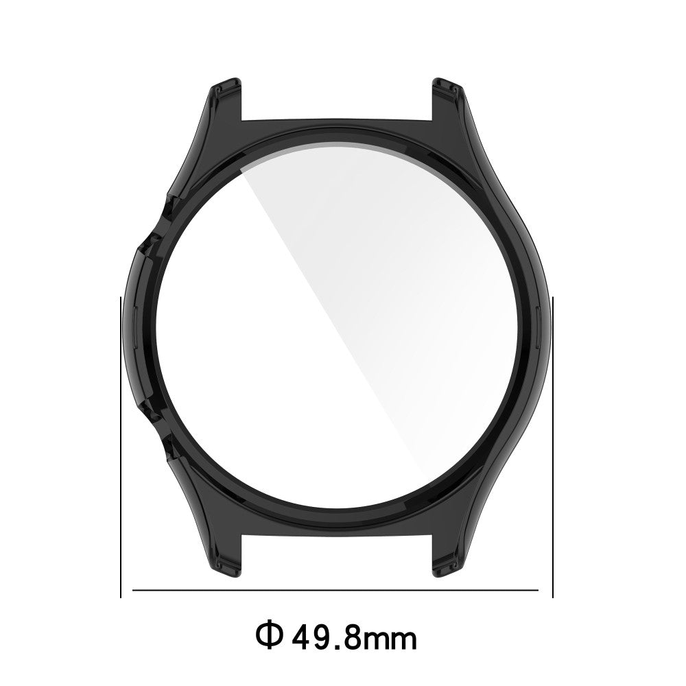 For Honor Watch GS 4 Smartwatch Frame Cover Hard PC Case with Tempered Glass Screen Film - Black - White#serie_4