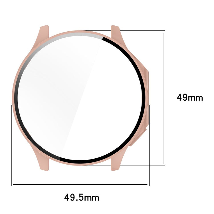 For Oppo Watch X / Watch 2 46mm Drop Protection PC Watch Frame Cover with Tempered Glass Screen Film - Black - Black#serie_1