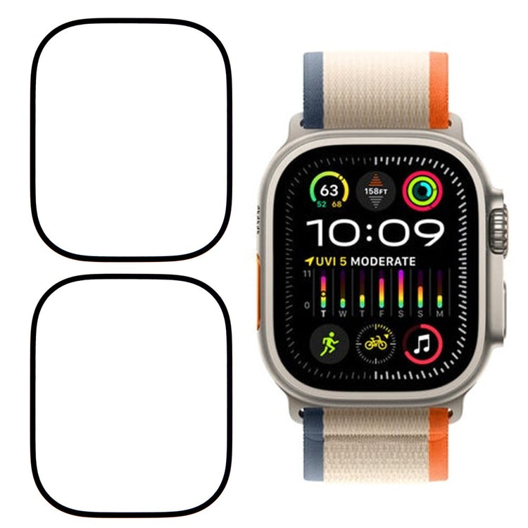 2-pack / Pack Apple Watch Ultra 3 49mm Watch Screen Protector HD Clear Pliable Film (Black Edge) - Black#serie_1