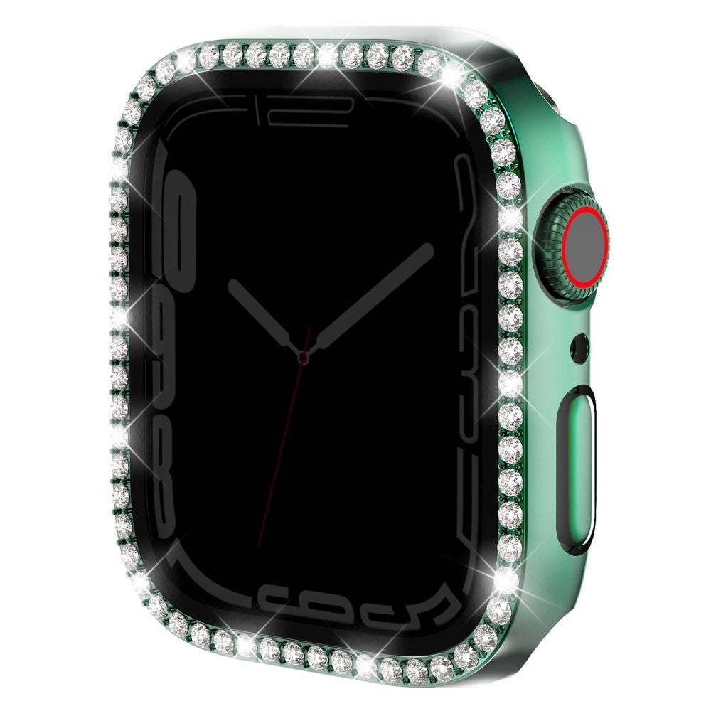 Mega Good Apple Smartwatch Universel Cover with Screen Protector in Rhinestone and Glass - Green#serie_6