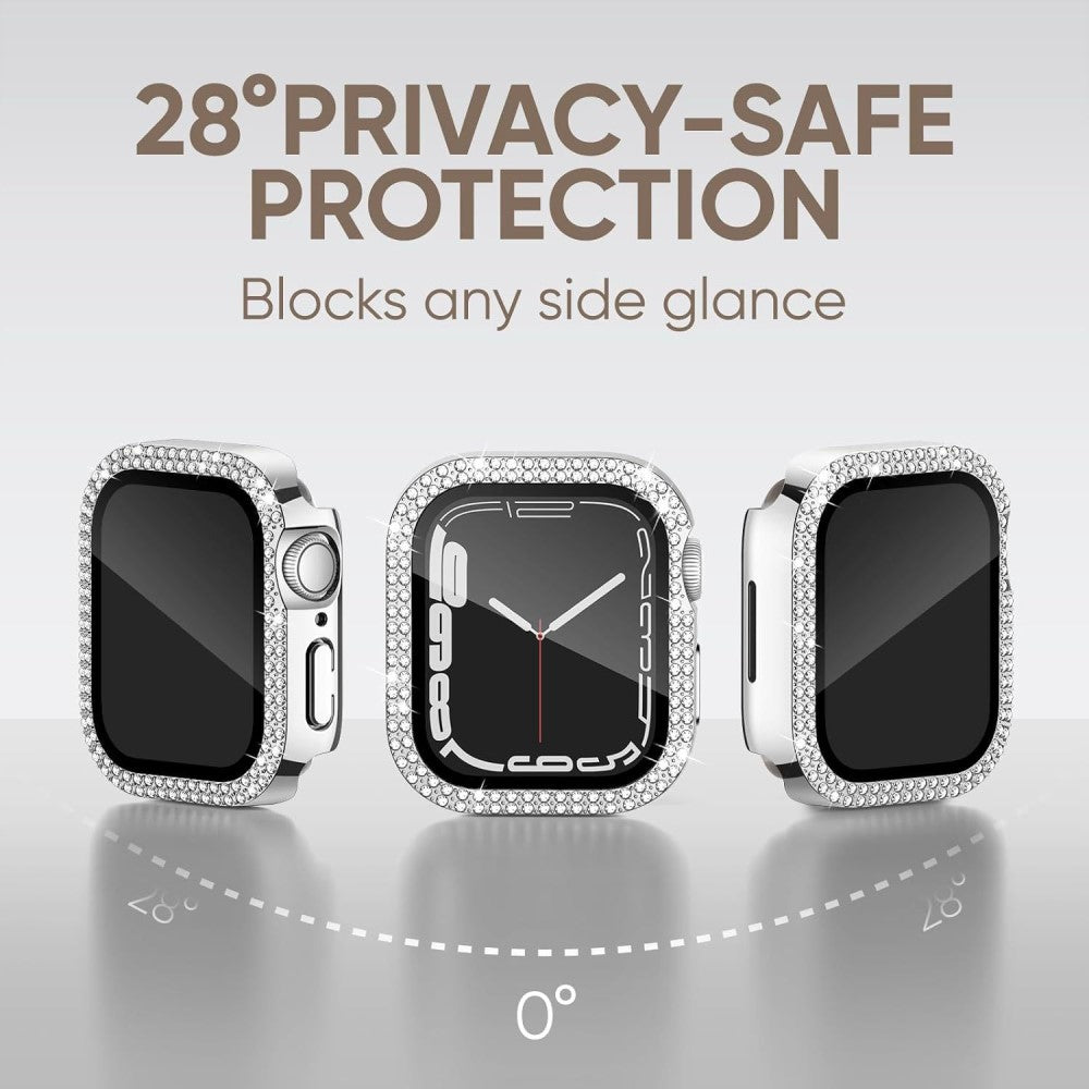 Incredibly Good Apple Smartwatch Universel Cover with Screen Protector in Rhinestone and Glass - Silver#serie_12