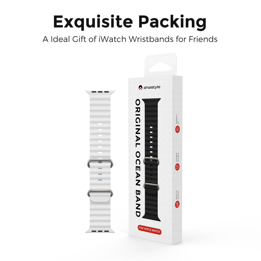 Mega Delightful Apple Smartwatch Silicone Universel Strap - White#serie_7