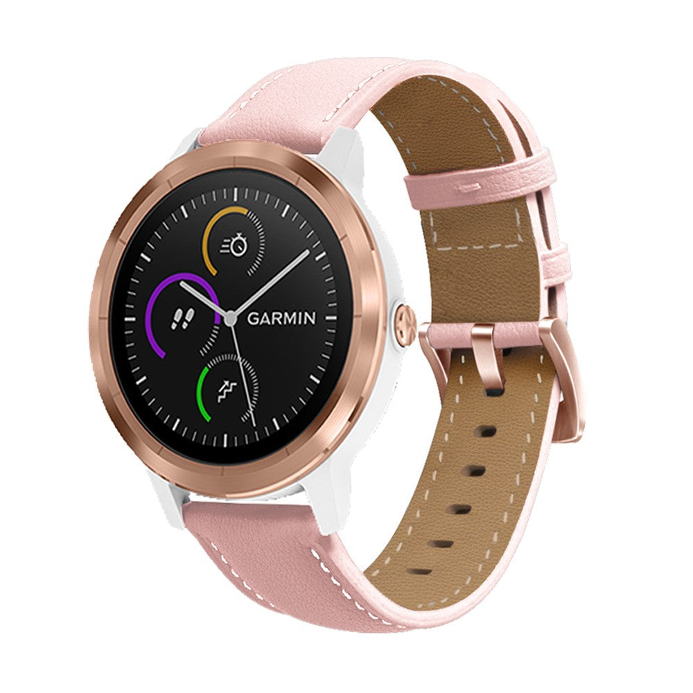 Mega Sejt Ægte Læder Universal Rem passer til Smartwatch - Pink#serie_3
