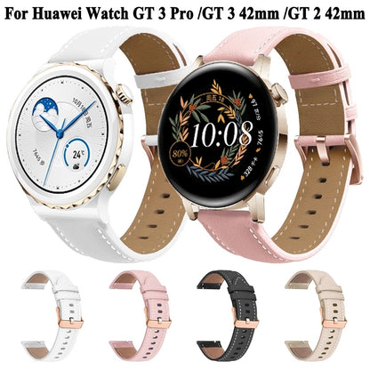 Mega Sejt Ægte Læder Universal Rem passer til Smartwatch - Pink#serie_3