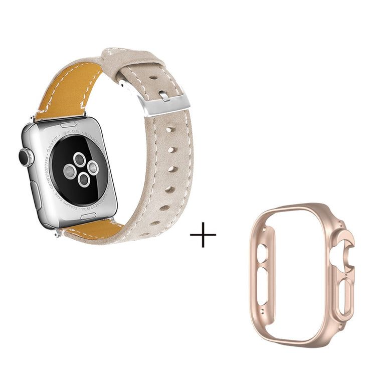 Ægte læder Cover passer til Apple Watch Ultra - Brun#serie_6