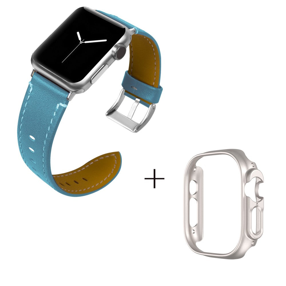Ægte læder Cover passer til Apple Watch Ultra - Blå#serie_6