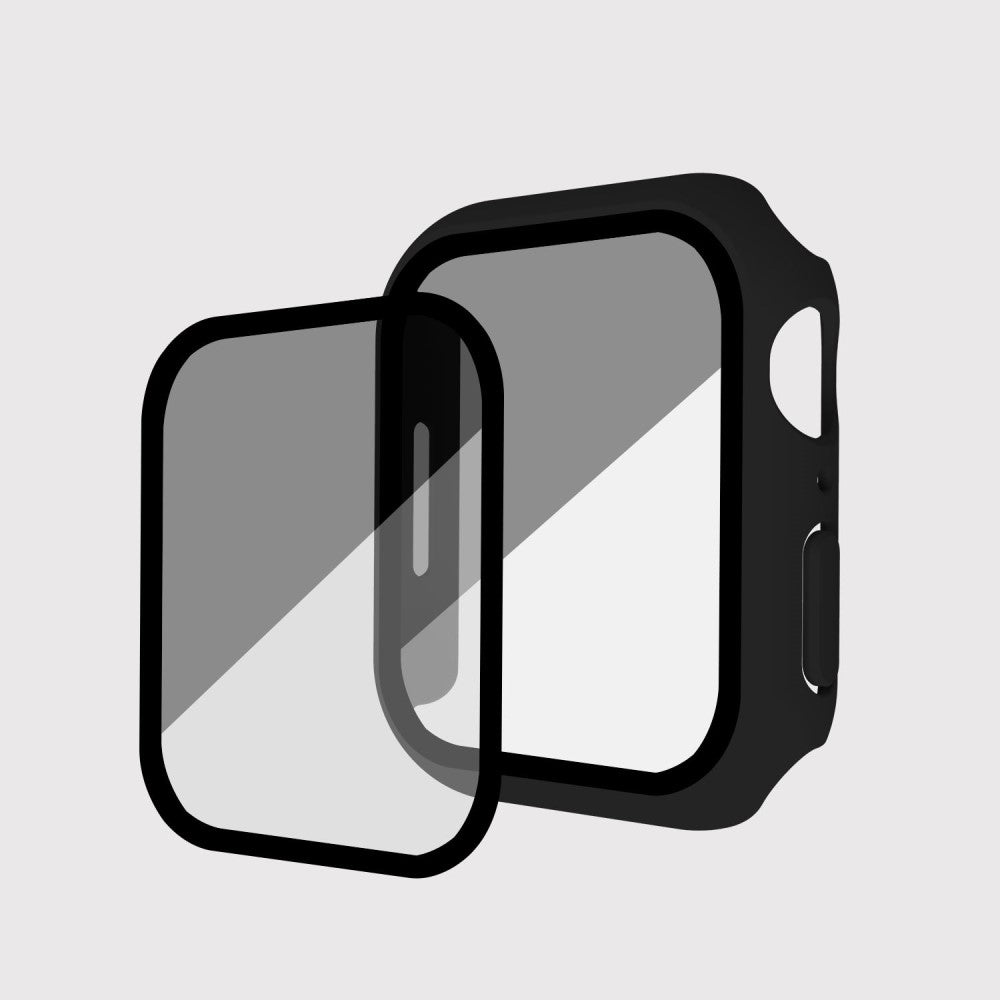 Flot Universal Cover med Skærmbeskytter i Plastik og Hærdet Glas passer til Apple Watch Series 8 (41mm) / Apple Watch Series 7 41mm - Sort#serie_3