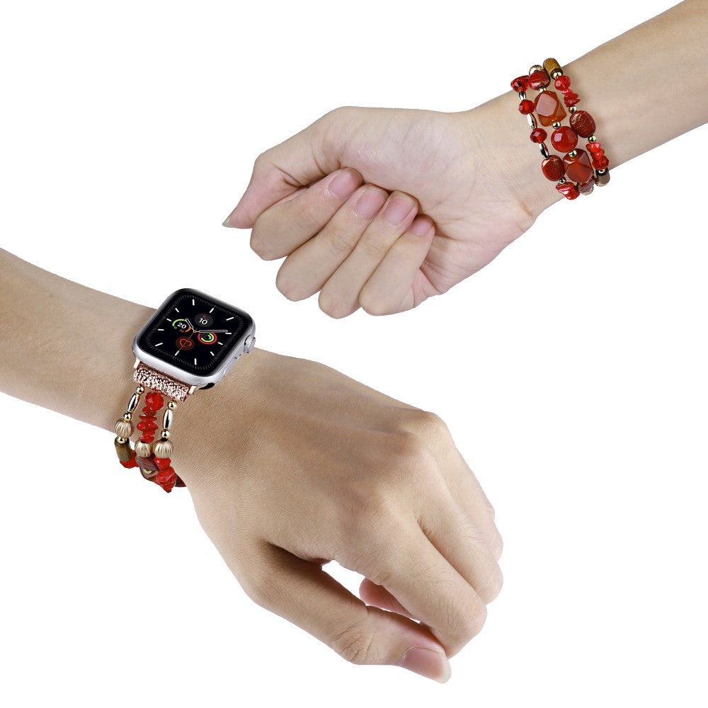 Helt Vildt Flot Plastik Universal Rem passer til Apple Smartwatch - Rød#serie_2