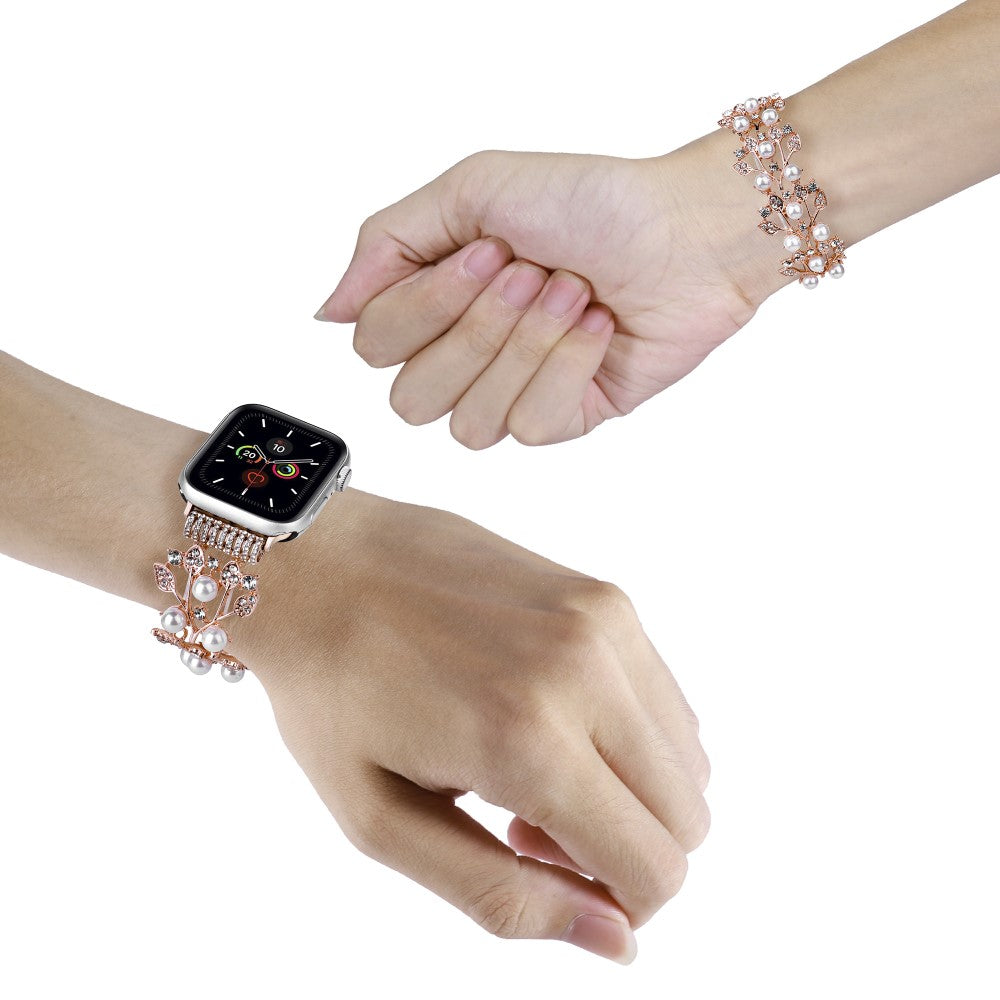 Fint Plastik Og Rhinsten Universal Rem passer til Apple Smartwatch - Pink#serie_1