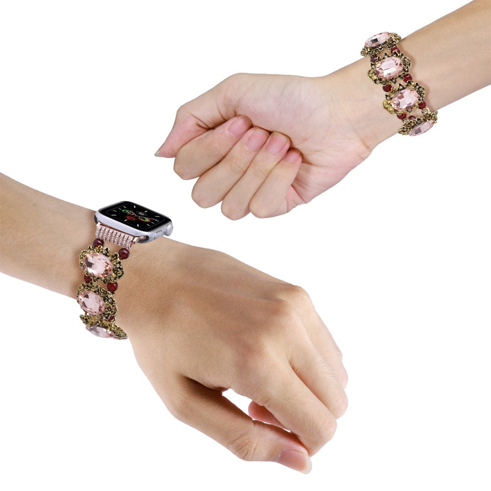 Nydelig Plastik Og Rhinsten Universal Rem passer til Apple Smartwatch - Pink#serie_3