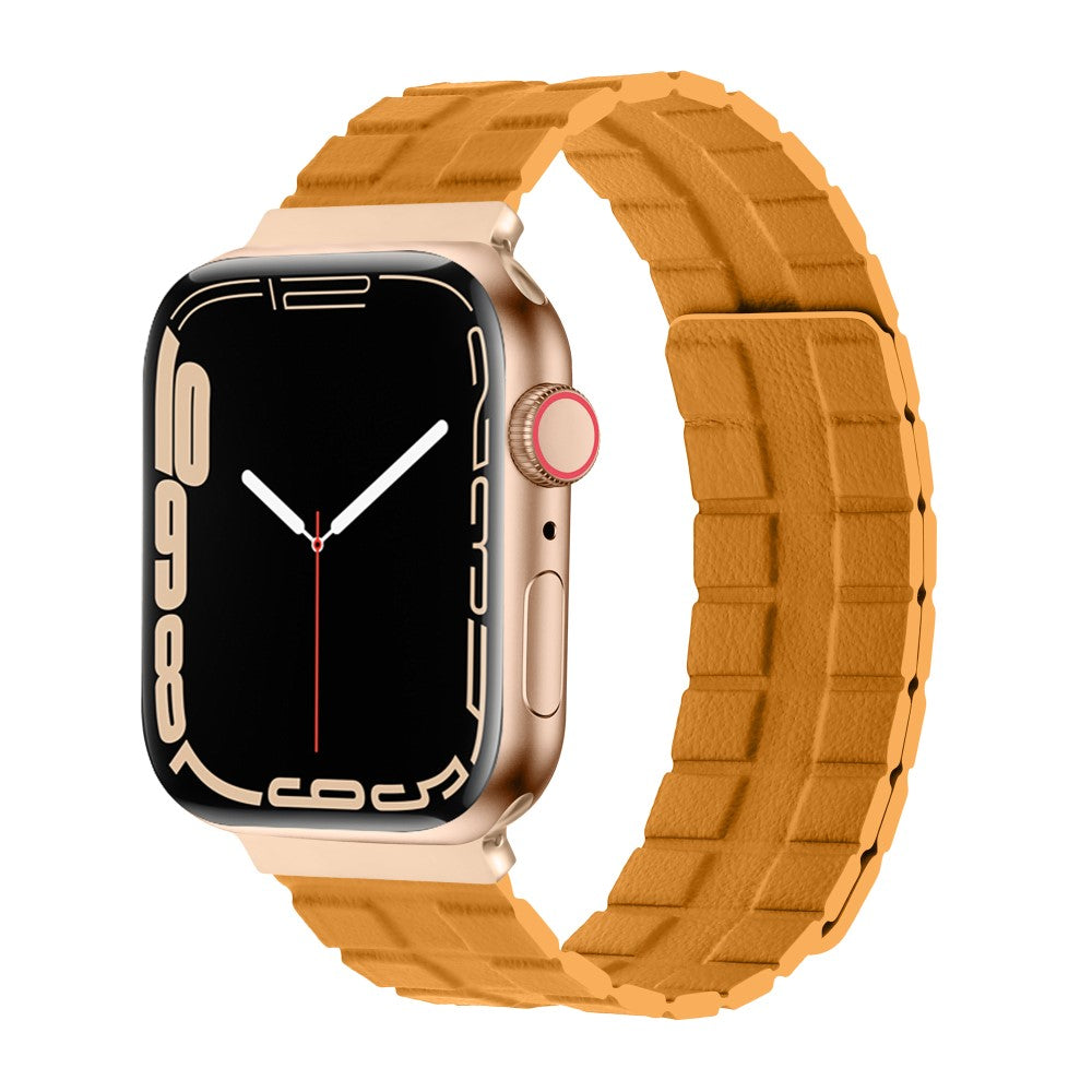 Meget Flot Ægte Læder Universal Rem passer til Apple Smartwatch - Gul#serie_3