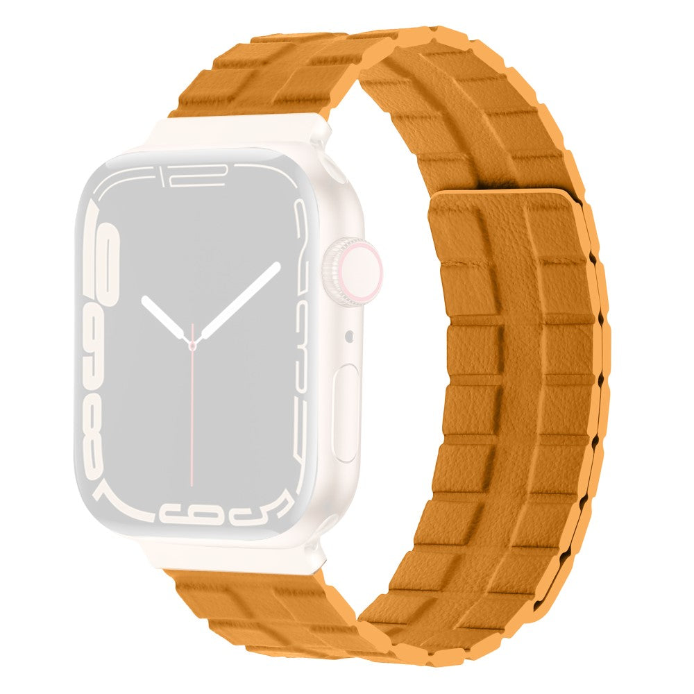Meget Flot Ægte Læder Universal Rem passer til Apple Smartwatch - Gul#serie_3