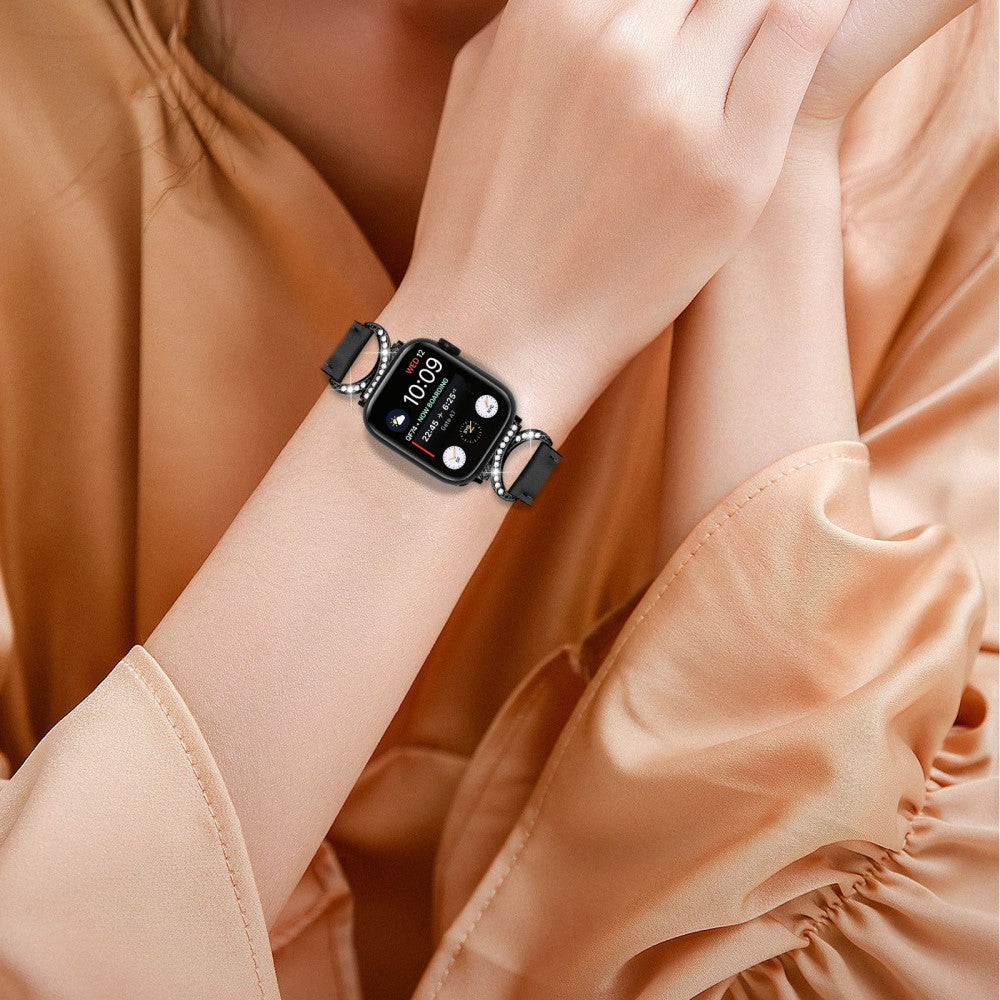 Helt Vildt Pænt Ægte Læder Universal Rem passer til Apple Smartwatch - Sort#serie_3