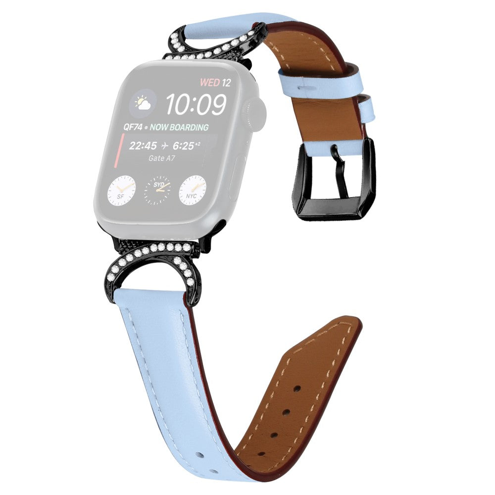 Helt Vildt Pænt Ægte Læder Universal Rem passer til Apple Smartwatch - Blå#serie_4