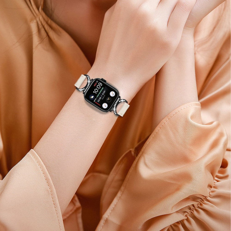 Helt Vildt Pænt Ægte Læder Universal Rem passer til Apple Smartwatch - Hvid#serie_5