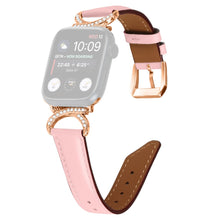 Mega Slidstærk Ægte Læder Universal Rem passer til Apple Smartwatch - Pink#serie_2