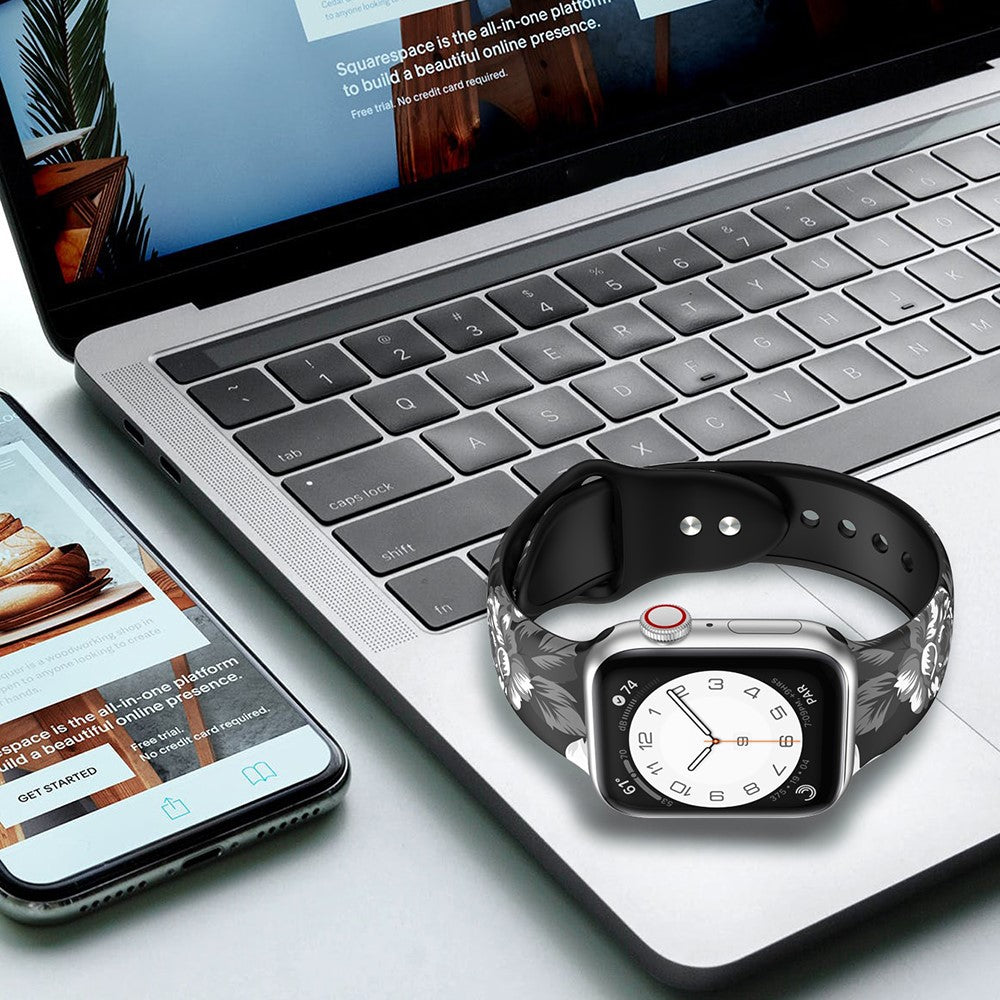 Cool Silikone Universal Rem passer til Apple Smartwatch - Størrelse: S - Sølv#serie_2