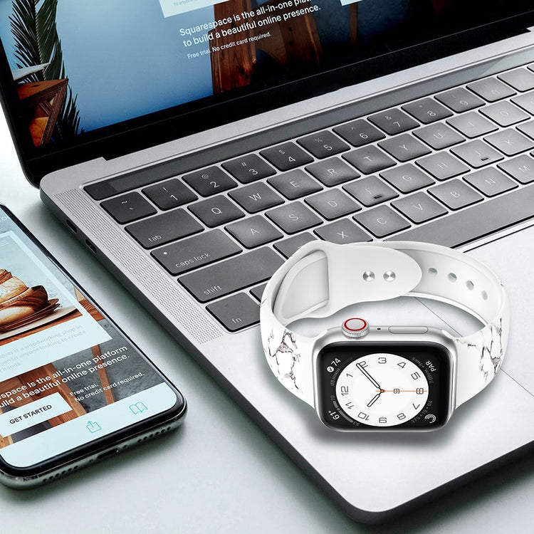 Cool Silikone Universal Rem passer til Apple Smartwatch - Størrelse: S - Hvid#serie_3