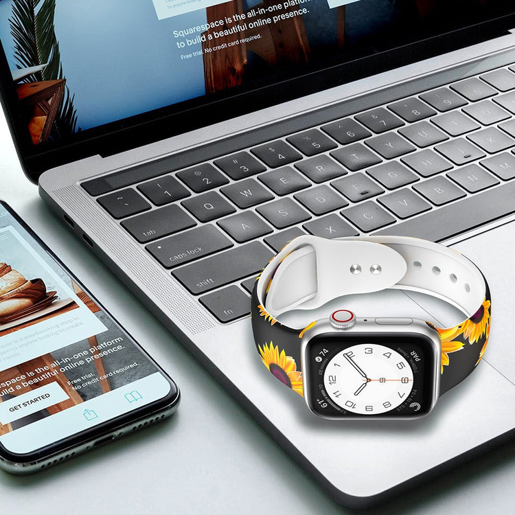 Cool Silikone Universal Rem passer til Apple Smartwatch - Størrelse: S - Gul#serie_4