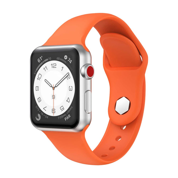 Kønt Silikone Universal Rem passer til Apple Smartwatch - Orange#serie_2