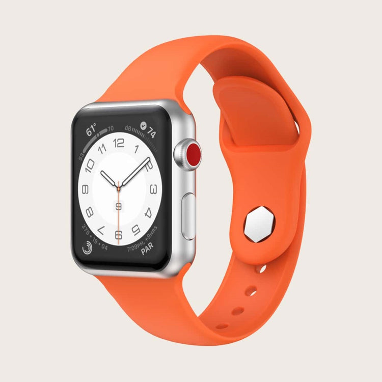 Kønt Silikone Universal Rem passer til Apple Smartwatch - Orange#serie_2