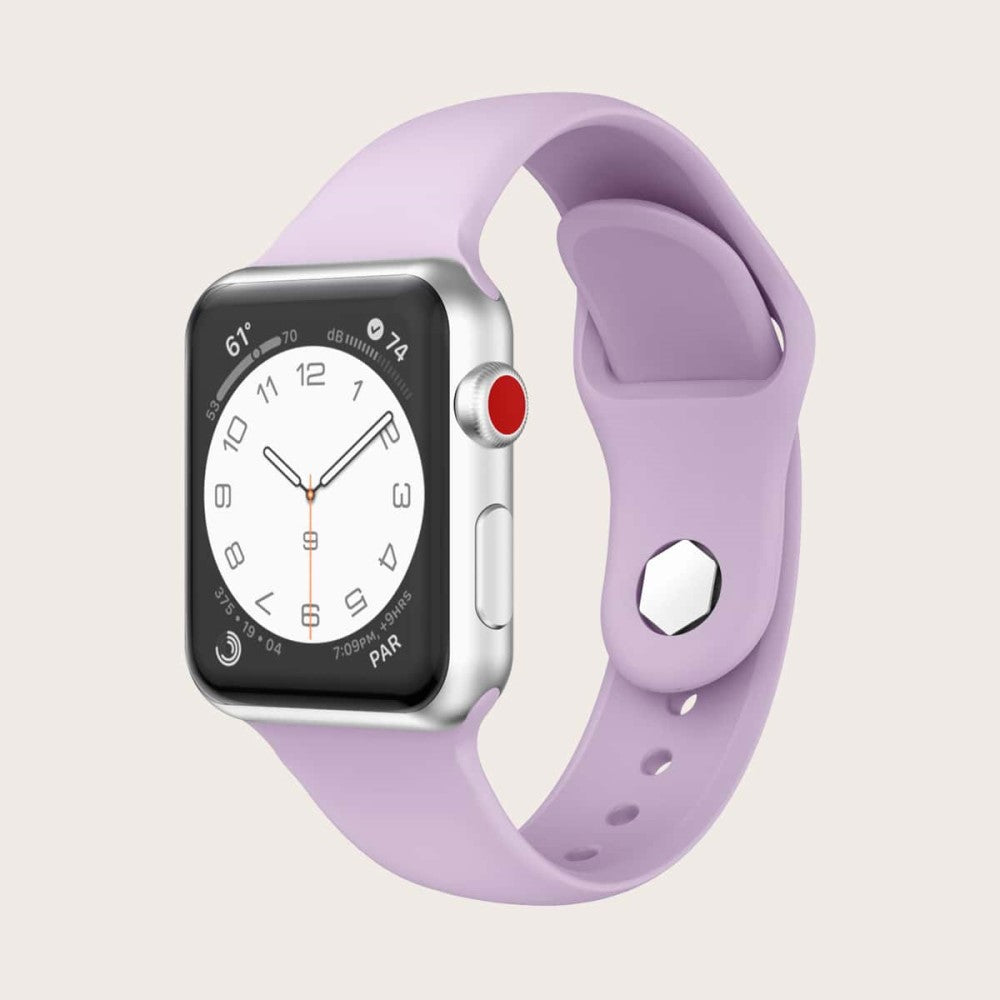 Kønt Silikone Universal Rem passer til Apple Smartwatch - Lilla#serie_5
