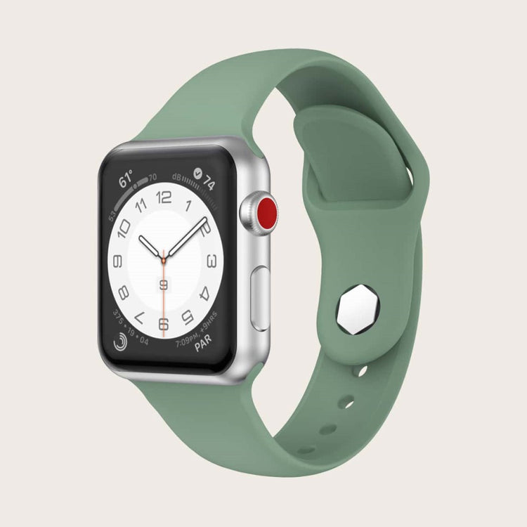 Kønt Silikone Universal Rem passer til Apple Smartwatch - Grøn#serie_6