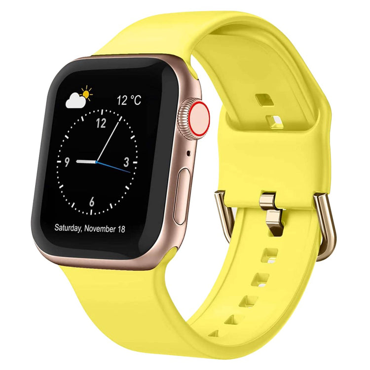 Flot Silikone Universal Rem passer til Apple Smartwatch - Gul#serie_6