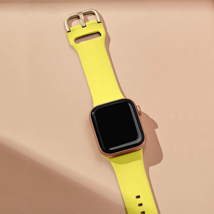 Flot Silikone Universal Rem passer til Apple Smartwatch - Gul#serie_6