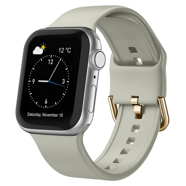 Flot Silikone Universal Rem passer til Apple Smartwatch - Sølv#serie_7