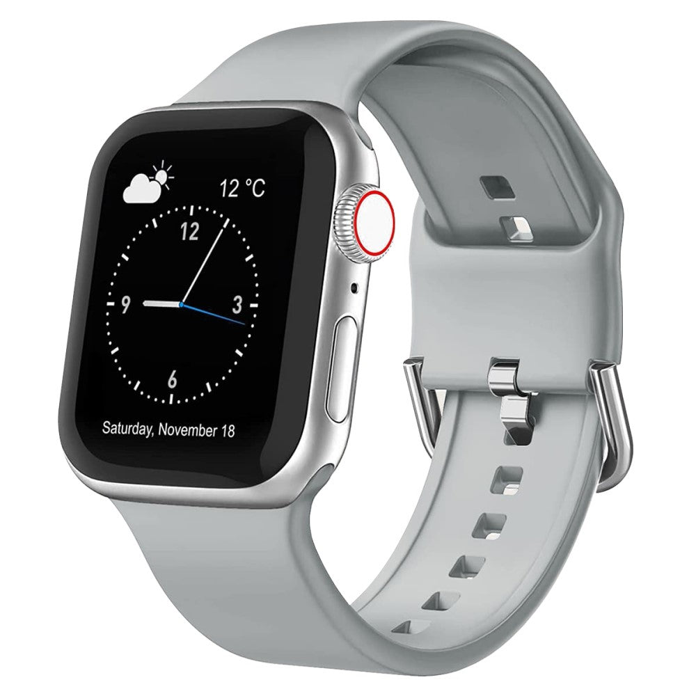 Flot Silikone Universal Rem passer til Apple Smartwatch - Sølv#serie_8