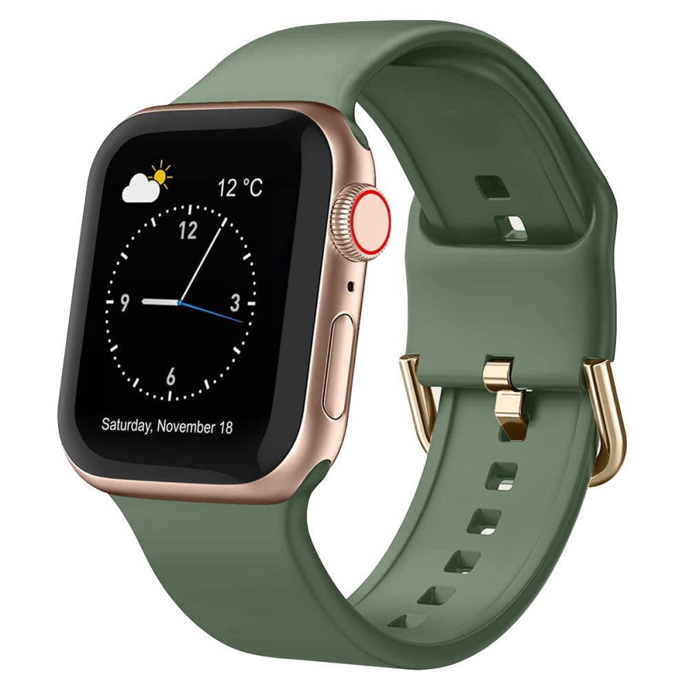 Flot Silikone Universal Rem passer til Apple Smartwatch - Grøn#serie_9
